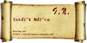 Istók Nóra névjegykártya